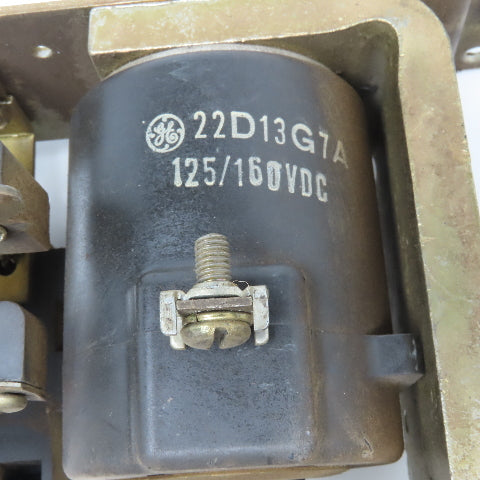 General Electric 22D13G7A Contactor Relay 125/160V DC Coil