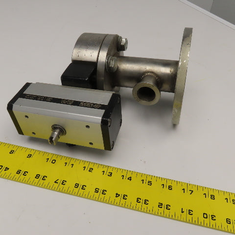 40mm Stainless Steel Vacuum Flange Mount Ball Valve W/ Actuator