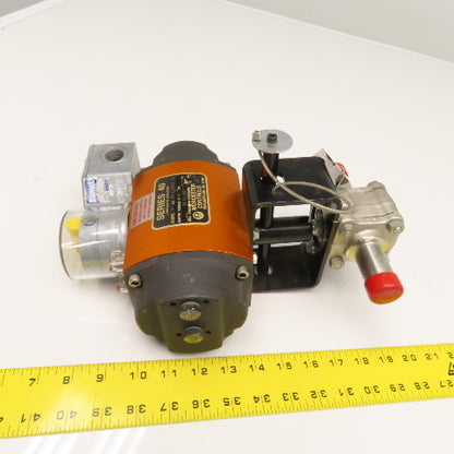 Worcester Model 15 40 1" Tube Weld Stainless Steel Ball Valve & Actuator 120PSI