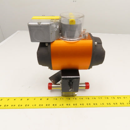Worcester Model 15 40 1" Tube Weld Stainless Steel Ball Valve & Actuator 120PSI
