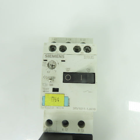 Siemens 3RV1011--1JA10 Sirius Circuit Breaker 8.5-10A W/ 3RT1016-1AF01 110V