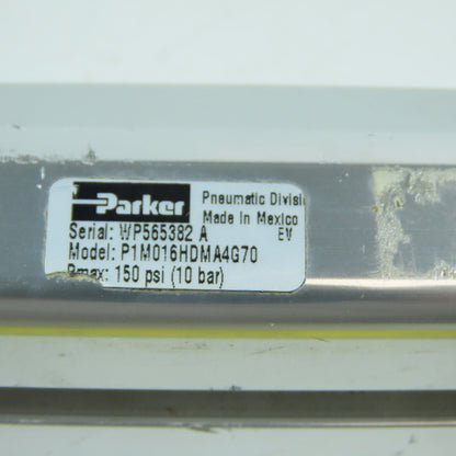 Parker P1M016HDMA4G70 Double Acting Air Cylinder 2.5" Stroke 150PSI