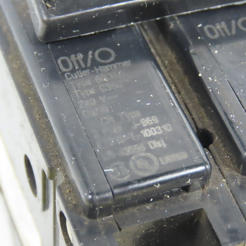 Cutler Hammer BR360 Type C360 3-Pole 60A Circuit Breaker Plug On 240VAC