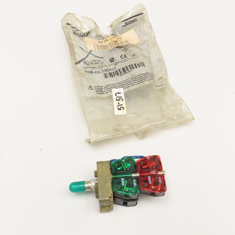 Allen Bradley 800E-2DLT3GX11 Contact Block Pilot Light Green LED 600V AC/DC