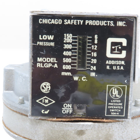 Chicago Safety Products RLGP-A Low Pressure Gas Recycle Switch 6-24" 1/4" NPT