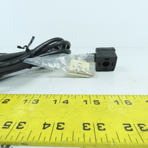 PF 250V 4-Prong Solenoid Valve Coil Connector W/ 120V Plug & 78" Cord