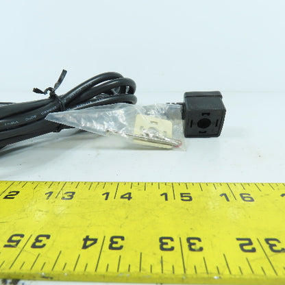 PF 250V 4-Prong Solenoid Valve Coil Connector W/ 120V Plug & 78" Cord