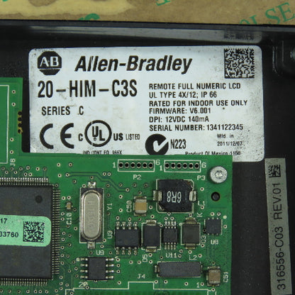 Allen Bradley 20-HIM-C3S Ser C Remote Full Numeric LCD Interface FW V6.001