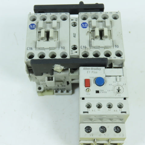 Allen Bradley 104-C16D22 Reversing Contactor 100-C16*10 W/ 193-EECB 1.0-5.0A