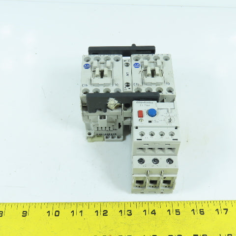 Allen Bradley 104-C16D22 Reversing Contactor 100-C16*10 W/ 193-EECB 1.0-5.0A