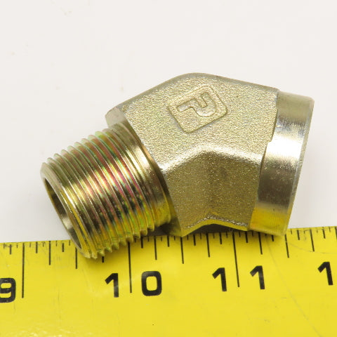 Parker 3/4" NPT Street Elbow 45° Hydraulic Fitting