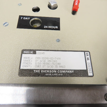 The Dickson PR8-30IMV-S2-7-PN 8" 0/30 IMV(HG) Chart Recorder 8/10 HDSWC 7D/24H
