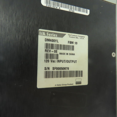 Foxboro DM400YL I/A Series I/O Interface Module 120VAC Rev-0E FBM 10