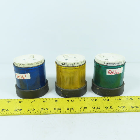 Telemecanique XVB C38, C36, C33 Green Blue & Yellow Stack Lights 12-230V Lot/3