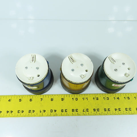 Telemecanique XVB C38, C36, C33 Green Blue & Yellow Stack Lights 12-230V Lot/3