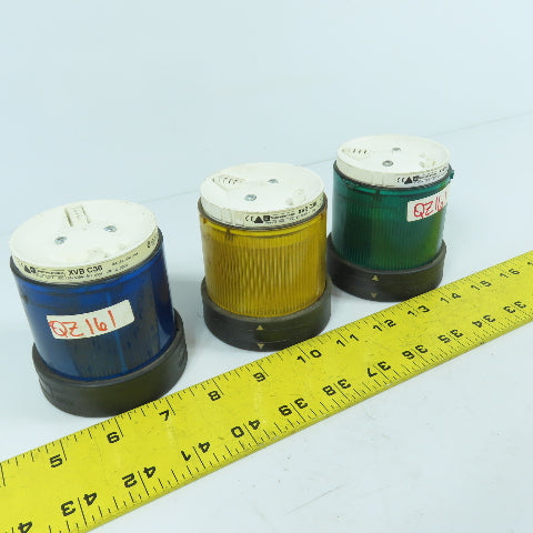 Telemecanique XVB C38, C36, C33 Green Blue & Yellow Stack Lights 12-230V Lot/3