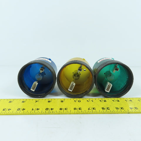 Telemecanique XVB C38, C36, C33 Green Blue & Yellow Stack Lights 12-230V Lot/3