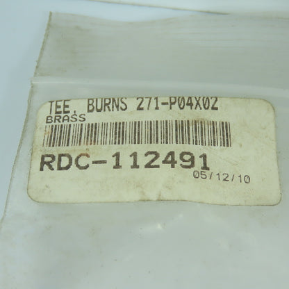 Burns 271-P04X02 Poly-Type Brass Male Run Tee 1/4" Tubing x 1/8" Pipe Lot/10