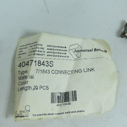Ammeraal Beltech 40471843S Uni-Chain 7/1843 Connecting Links Lot Of 4 Sets