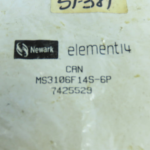Newark MS3106F 14S-6P CAN Circular Connector