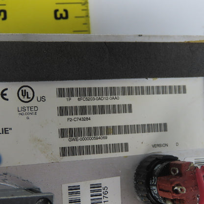 Siemens 1P 6FC5203-0AD12-0AA0 Ver B Sinumerik 840 D Machine Control Panel MSTT