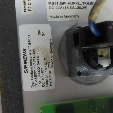 Siemens 1P 6FC5203-0AD12-0AA0 Ver B Sinumerik 840 D Machine Control Panel MSTT