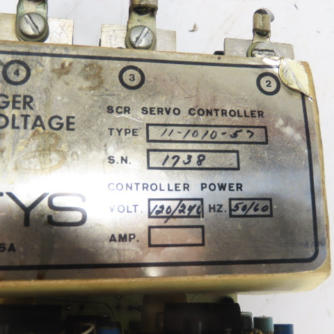 Gettys 11-1010-57 SCR Servo Controller 120/240V 50/60Hz