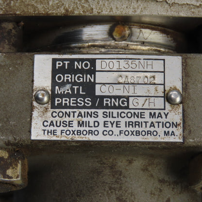 Foxboro 821GM-IS1NH2 Pressure Transmitter 600PSI 12.5-65VDC 4-20mA W/ D0135NH
