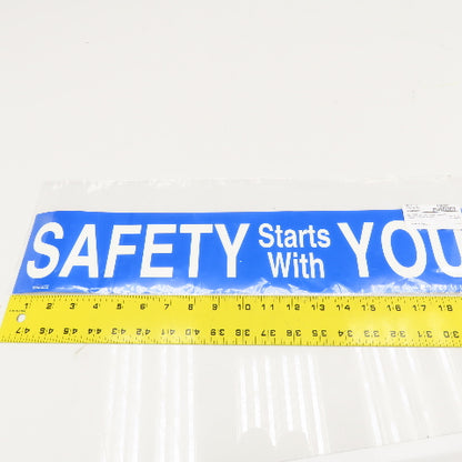 Brady MB8PM2BLUVAD 4" x 20" SAFETY STARTS WITH YOU Blue Self Adhesive Sign Lot/6