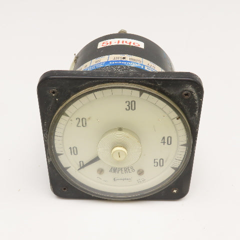 Crompton 08AA LSNT Type 077 0-50A Panel AC Amp Meter
