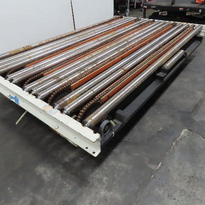 88" W Powered Roller 90° Transfer Conveyor Friction Belt Drive 60" Long 230/460V
