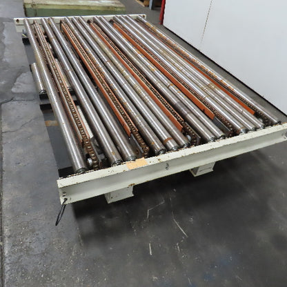 88" W Powered Roller 90° Transfer Conveyor Friction Belt Drive 60" Long 230/460V