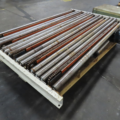 88" W Powered Roller 90° Transfer Conveyor Friction Belt Drive 60" Long 230/460V