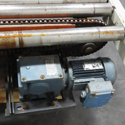 88" W Powered Roller 90° Transfer Conveyor Friction Belt Drive 60" Long 230/460V