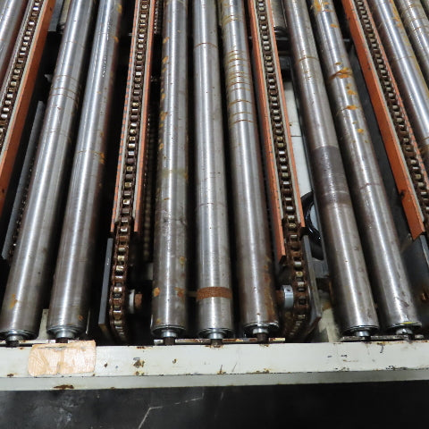 88" W Powered Roller 90° Transfer Conveyor Friction Belt Drive 60" Long 230/460V