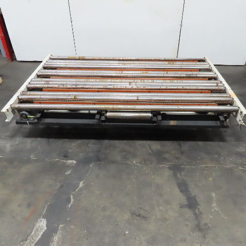 88" W Powered Roller 90° Transfer Conveyor Friction Belt Drive 60" Long 230/460V