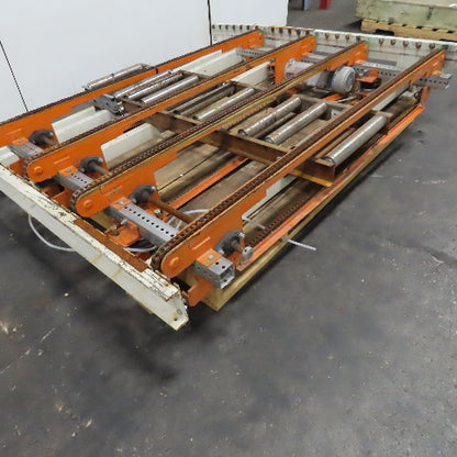 88" W Powered Roller 90° Transfer Conveyor Friction Drive 80" Long Frame Only