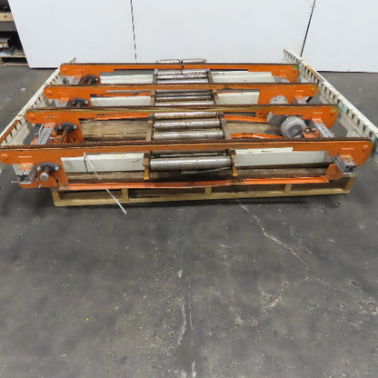 88" W Powered Roller 90° Transfer Conveyor Friction Drive 80" Long Frame Only