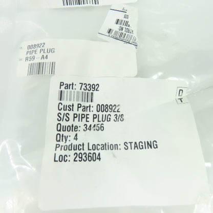 Signode 008922 Pipe Plug Lot Of 4