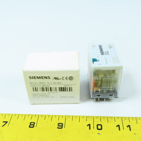 Siemens 3TX7117-5PC03 24VDC Plug-In Relay 4PDT 15A New