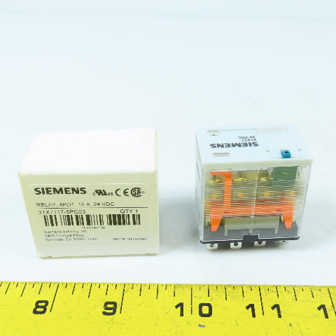 Siemens 3TX7117-5PC03 24VDC Plug-In Relay 4PDT 15A New