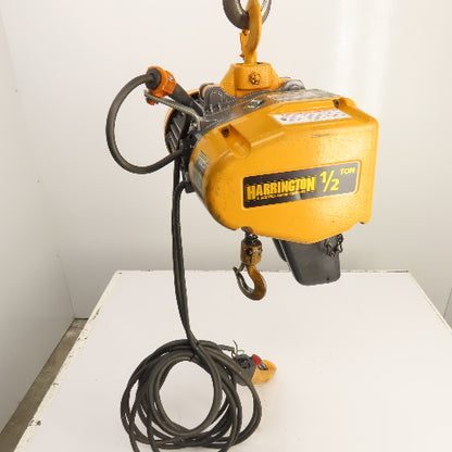 Harrington EQ005SD 1/2 Ton 2-Speed Electric Chain Hoist 20' Lift 25/4.2 FPM 3PH