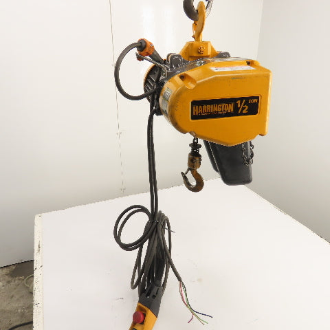 Harrington EQ005SD 1/2 Ton 2-Speed Electric Chain Hoist 20' Lift 25/4.2 FPM 3PH
