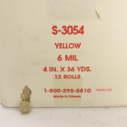 Uline S-3054 6 Mil Yellow & Green Floor Marking Tape 4", 3" x 36 Yds Lot Of 7