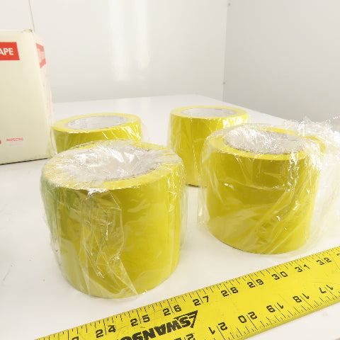 Uline S-3054 6 Mil Yellow & Green Floor Marking Tape 4", 3" x 36 Yds Lot Of 7