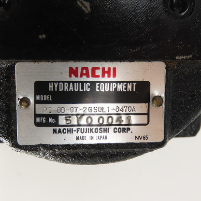 Nachi PI-0B-87-2GS0L1-8470A Hydraulic Pump W/ Valves