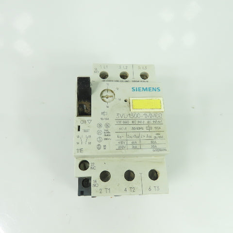 Siemens 3VU1300-1MM00 Motor Protector Circuit Breaker 10-16A 600VAC Lot Of 2