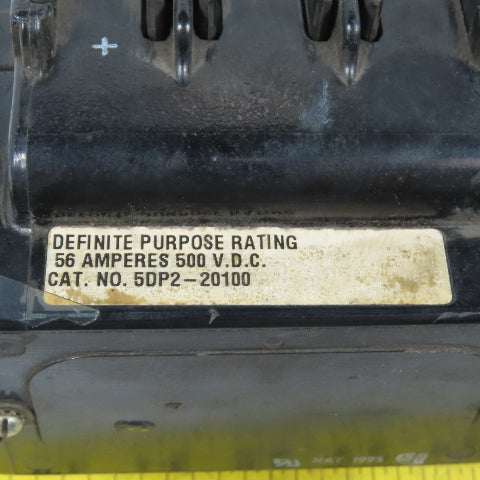 Joslyn Clark 5DP2-20100 2-Pole Definite Purpose Contactor 56A 500VDC