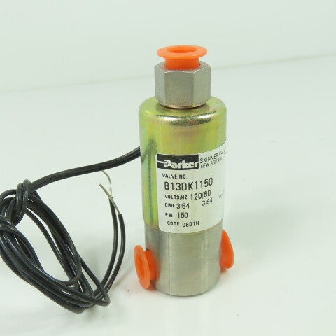 Parker B13DK1150 Skinner Solenoid Valve 150PSI 3/64ORIF 120V 1/8"