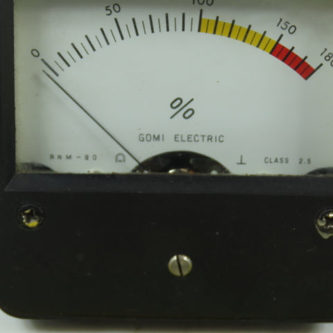 Gomi Electric RNM-80 Class 2.5 Panel Mount Percentage Gauge 0-180% 2-Pole